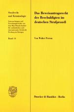 Cover-Bild Das Beweisantragsrecht des Beschuldigten im deutschen Strafprozeß.