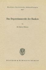 Cover-Bild Das Depotstimmrecht der Banken.