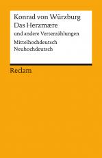 Cover-Bild Das Herzmaere und andere Verserzählungen. Mittelhochdeutsch/Neuhochdeutsch