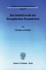 Cover-Bild Das Initiativrecht der Europäischen Kommission.