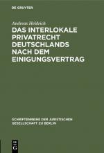 Cover-Bild Das Interlokale Privatrecht Deutschlands nach dem Einigungsvertrag
