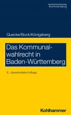 Cover-Bild Das Kommunalwahlrecht in Baden-Württemberg