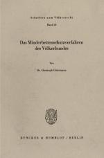 Cover-Bild Das Minderheitenschutzverfahren des Völkerbundes.