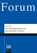 Cover-Bild Das Nebentätigkeitsrecht der Hochschullehrer in Bayern