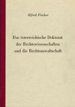 Cover-Bild Das österreichische Doktorat der Rechtswissenschaften und die Rechtsanwaltschaft