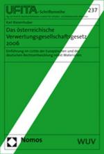 Cover-Bild Das österreichische Verwertungsgesellschaftengesetz 2006