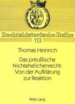 Cover-Bild Das preußische Nichtehelichenrecht: Von der Aufklärung zur Reaktion