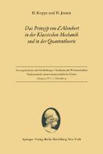 Cover-Bild Das Prinzip von d’Alembert in der Klassischen Mechanik und in der Quantentheorie