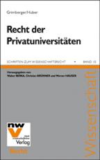 Cover-Bild Das Recht der Privatuniversitäten
