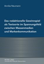 Cover-Bild Das redaktionelle Gewinnspiel als Textsorte im Spannungsfeld zwischen Massenmedien und Markenkommunikation