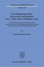 Cover-Bild Das Sonderungsverbot für private Ersatzschulen (Art. 7 Abs. 4 Satz 3 Halbsatz 2 GG).