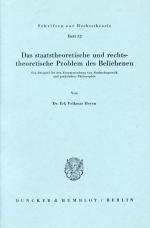Cover-Bild Das staatstheoretische und rechtstheoretische Problem des Beliehenen.
