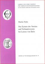 Cover-Bild Das System des Vereins- und Verbandswesens bei Lorenz von Stein