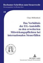 Cover-Bild Das Verhältnis der EG-Amtshilfe zu den erweiterten Mitwirkungspflichten bei internationalen Steuerfällen