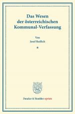 Cover-Bild Das Wesen der österreichischen Kommunal-Verfassung.