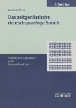 Cover-Bild Das zeitgenössische deutschsprachige Sonett