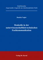 Cover-Bild Denkstile in der naturwissenschaftlich-technischen Fachkommunikation