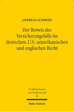 Cover-Bild Der Beweis des Versicherungsfalls im deutschen, U.S.-amerikanischen und englischen Recht