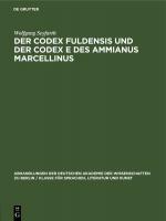 Cover-Bild Der Codex Fuldensis und der Codex E des Ammianus Marcellinus