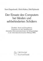 Cover-Bild Der Einsatz des Computers bei blinden und sehbehinderten Schülern