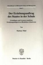 Cover-Bild Der Erziehungsauftrag des Staates in der Schule.