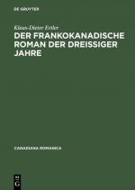 Cover-Bild Der frankokanadische Roman der dreißiger Jahre