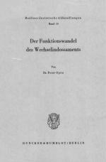 Cover-Bild Der Funktionswandel des Wechselindossaments.