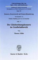 Cover-Bild Der Gleichordnungskonzern im Gesellschaftsrecht.