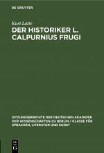 Cover-Bild Der Historiker L. Calpurnius Frugi