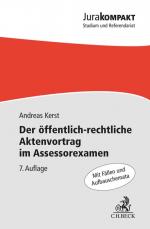 Cover-Bild Der öffentlich-rechtliche Aktenvortrag im Assessorexamen