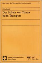 Cover-Bild Der Schutz von Tieren beim Transport