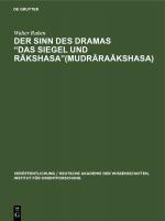 Cover-Bild Der Sinn des Dramas „Das Siegel und Rākshasa“(Mudrāraākshasa)