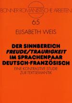 Cover-Bild Der Sinnbereich «Freude/Traurigkeit» im Sprachenpaar Deutsch-Französisch