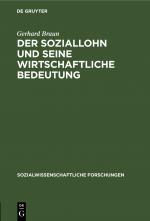 Cover-Bild Der Soziallohn und seine wirtschaftliche Bedeutung