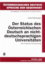 Cover-Bild Der Status des Österreichischen Deutsch an nichtdeutschsprachigen Universitäten