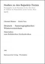 Cover-Bild Deutsch-Sumerographisches Wörterverzeichnis