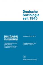 Cover-Bild Deutsche Soziologie Seit 1945