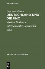 Cover-Bild Deutschland und die UNO