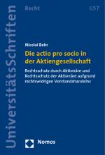 Cover-Bild Die actio pro socio in der Aktiengesellschaft