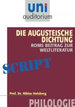 Cover-Bild Die Augusteische Dichtung - Roms Beitrag zur Weltliteratur