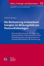 Cover-Bild Die Besteuerung erneuerbarer Energien im Wirkungsfeld von Photovoltaikanlagen