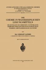 Cover-Bild Die Chemie in Wasserähnlichen Lösungsmitteln