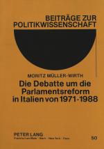 Cover-Bild Die Debatte um die Parlamentsreform in Italien von 1971-1988