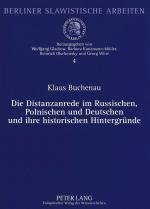 Cover-Bild Die Distanzanrede im Russischen, Polnischen und Deutschen und ihre historischen Hintergründe