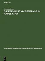 Cover-Bild Die Ebenbürtigkeitsfrage im Hause Croy