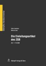 Cover-Bild Die Einleitungsartikel des ZGB