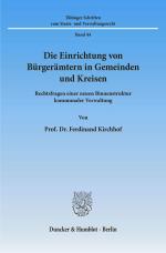 Cover-Bild Die Einrichtung von Bürgerämtern in Gemeinden und Kreisen.