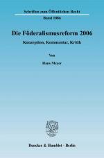 Cover-Bild Die Föderalismusreform 2006.