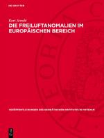 Cover-Bild Die Freiluftanomalien im Europäischen Bereich