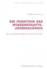 Cover-Bild Die Funktion des Wissenschaftsjournalismus